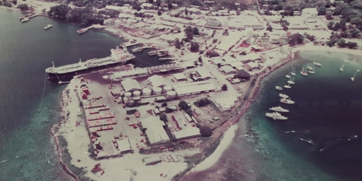 Historical image of the old Honiara Port