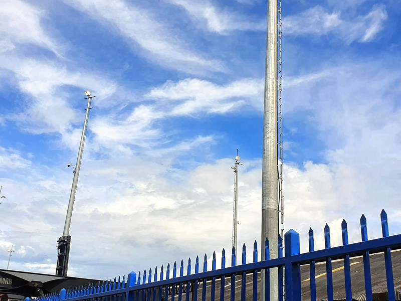 LED lights luminating the Honiara port facility